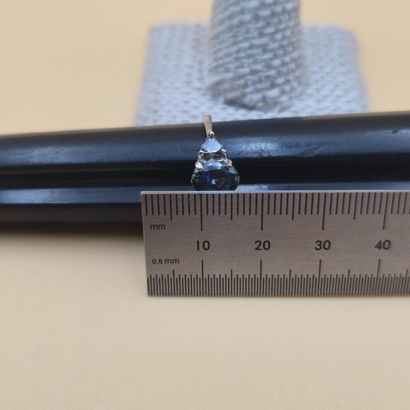 Size 8.75 Sterling Silver Colorful Triple Cubic Zirconia Band Ring A5882 - Picture 8 of 9